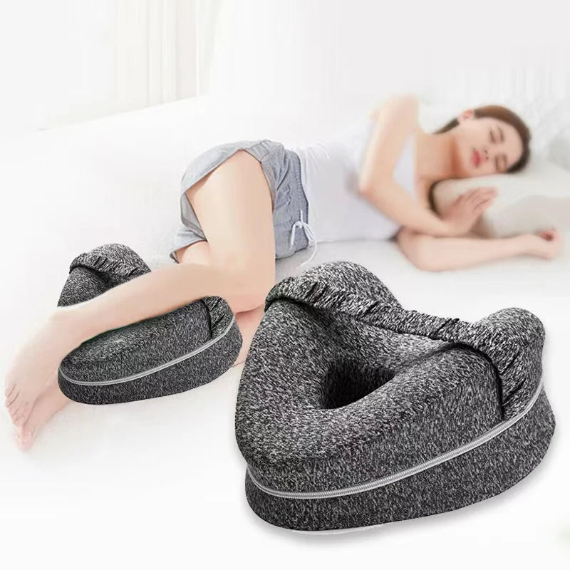 BST Orthopedic Leg Pillow Memory Foam Ergonomic Knee Pillow For Side Sleepers Knee Pillow For Back Pain Leg Cushion For Sleep